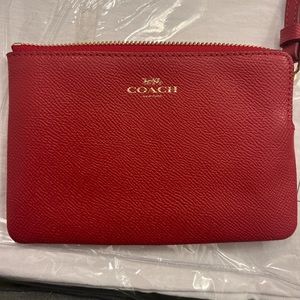 Cherry red coach wristlet